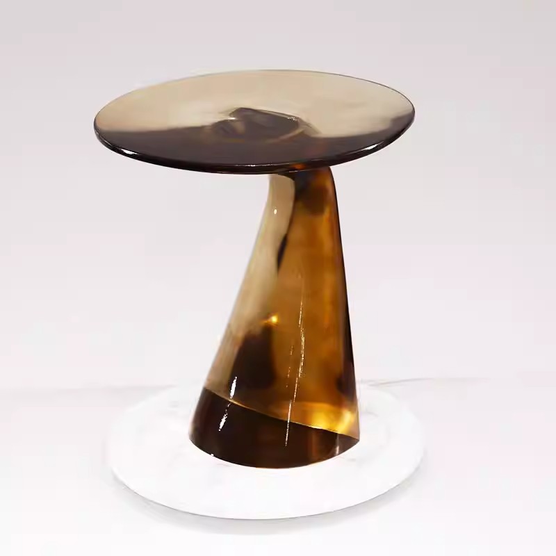 高級ホテルヴィラ装飾樹脂アクリル透明エッジテーブルシンプルス - Resin Art Coffee Table のレビューと価格