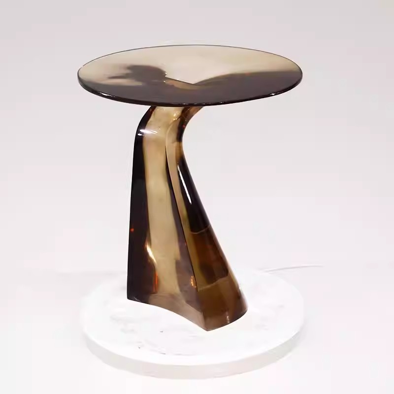 高級ホテルヴィラ装飾樹脂アクリル透明エッジテーブルシンプルス - Resin Art Coffee Table のレビューと価格