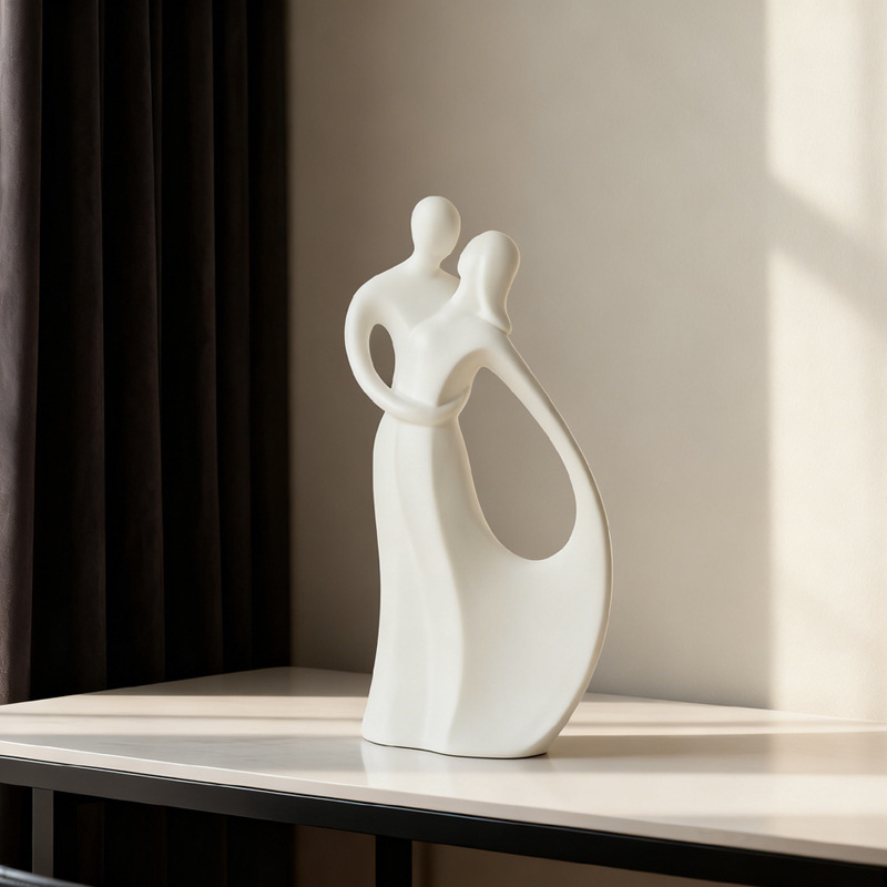 北欧セラミックカップルハグ彫刻現代アートリビングルームキャビ - Resin Art For Wedding Gift のレビューと価格