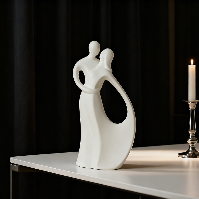 北欧セラミックカップルハグ彫刻現代アートリビングルームキャビ - Resin Art For Wedding Gift のレビューと価格