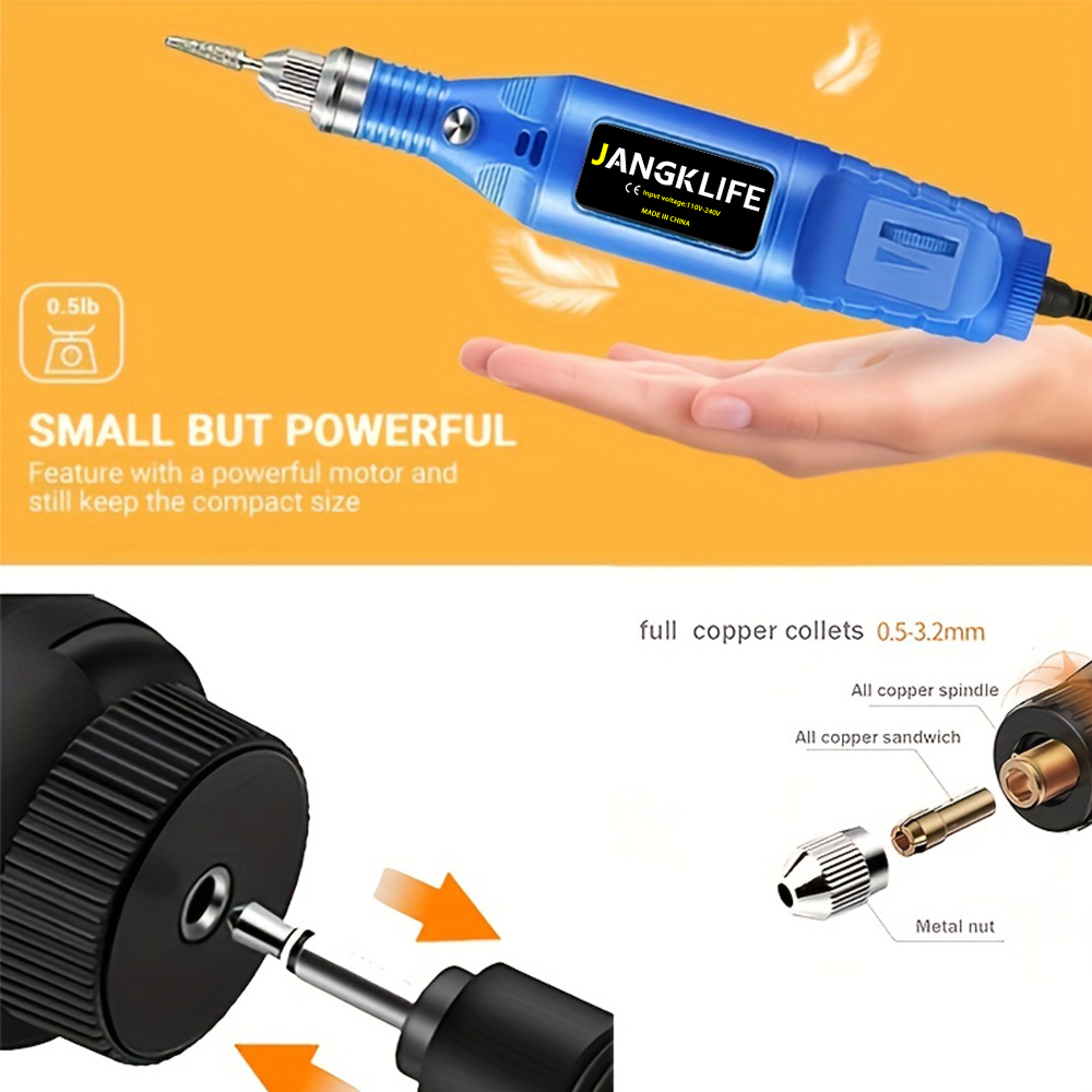 JANGKLIFE 9V ミニドリル電動彫刻ペン可変速ロータ - Resin Art Drill Machine のレビューと価格