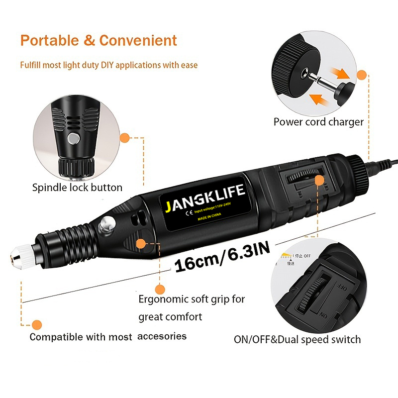 JANGKLIFE 9V ミニドリル電動彫刻ペン可変速ロータ - Resin Art Drill Machine のレビューと価格
