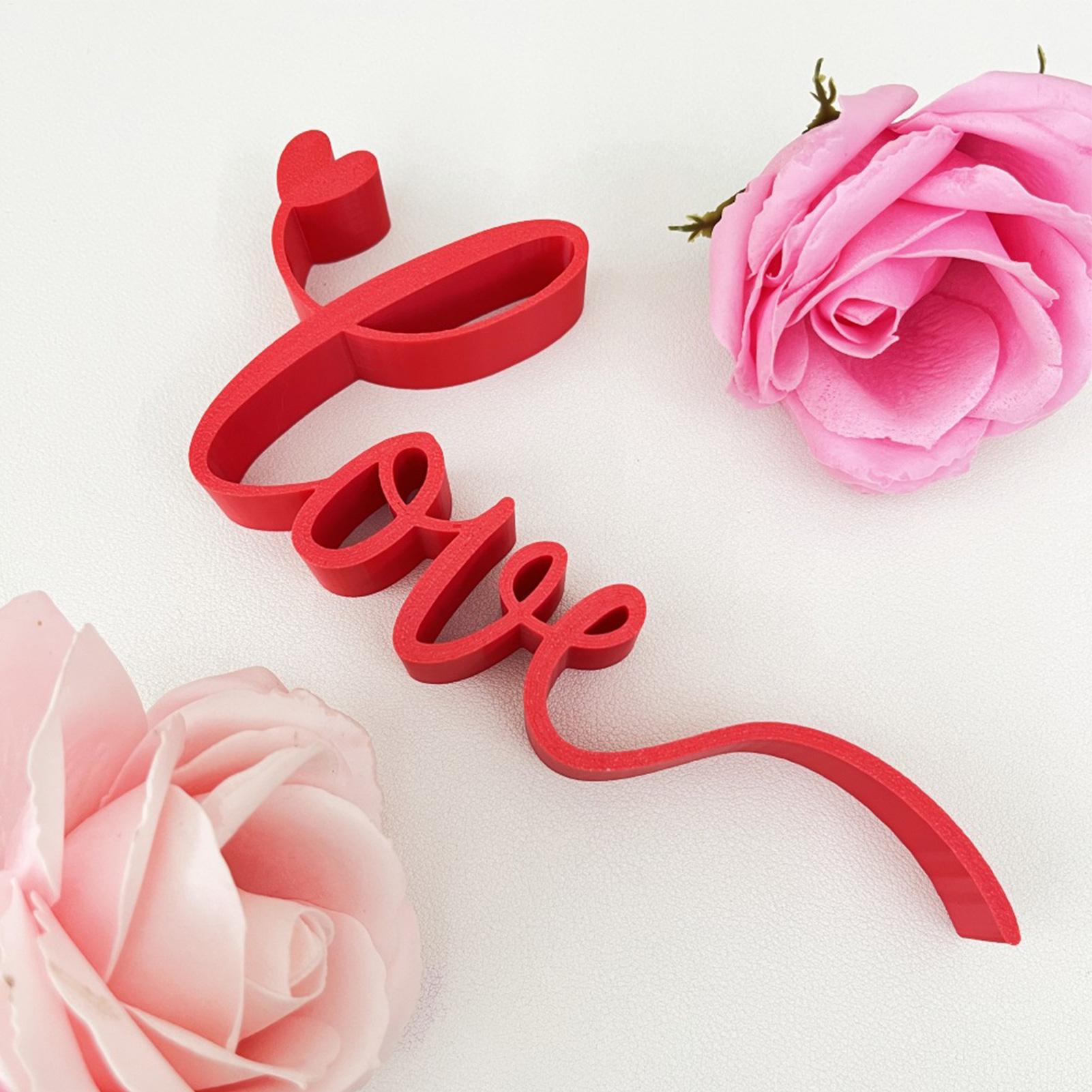 ラブレター卓上装飾ブロック赤い愛のサインセンターピースロマン - Resin Art Alphabet のレビューと価格
