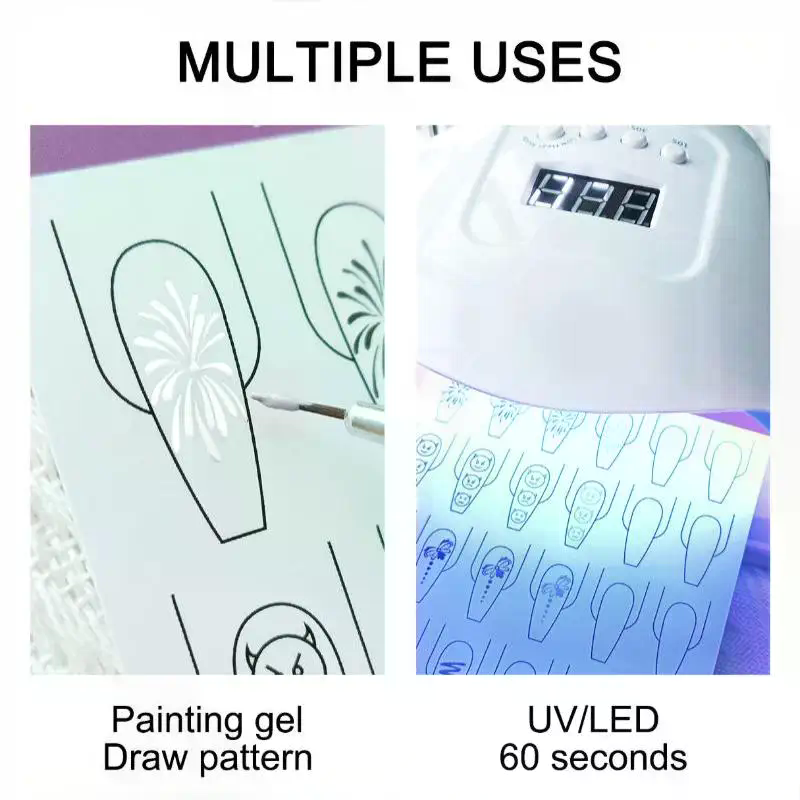 ネイルアート練習テンプレート紙 10枚入り クリアラインペイ - Resin Art Learning のレビューと価格