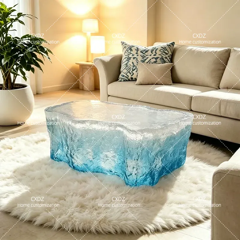 透明樹脂コーヒーテーブルモダンライト高級リビングルームホーム - Resin Art Coffee Table のレビューと価格