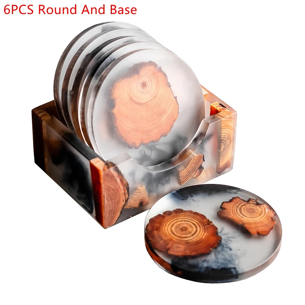 6 ピース/セット樹脂パインコースター耐熱プレースマットドリ - Resin Art Coffee Table のレビューと価格