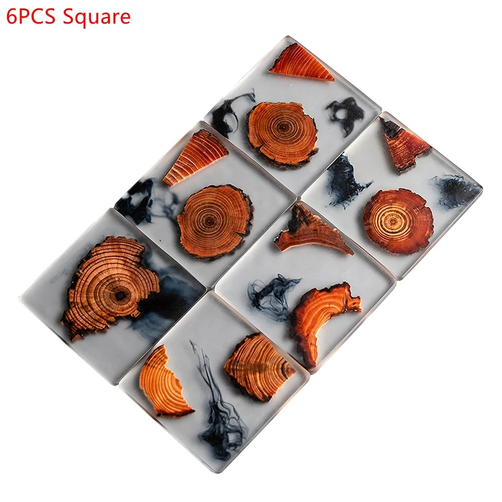 6 ピース/セット樹脂パインコースター耐熱プレースマットドリ - Resin Art Coffee Table のレビューと価格
